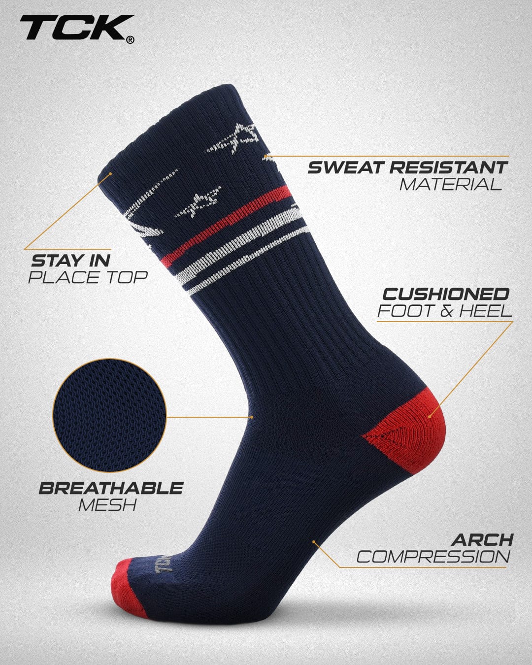 Star Spangled Scribble Hand Drawn Stars Crew Socks - Image 2