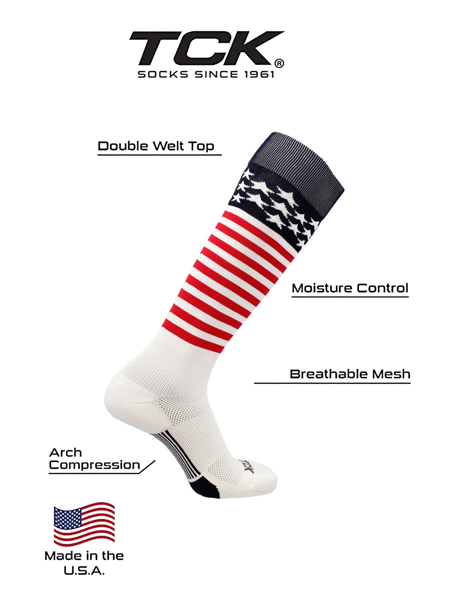USA Stars and Stripes Baseball Socks - Image 3
