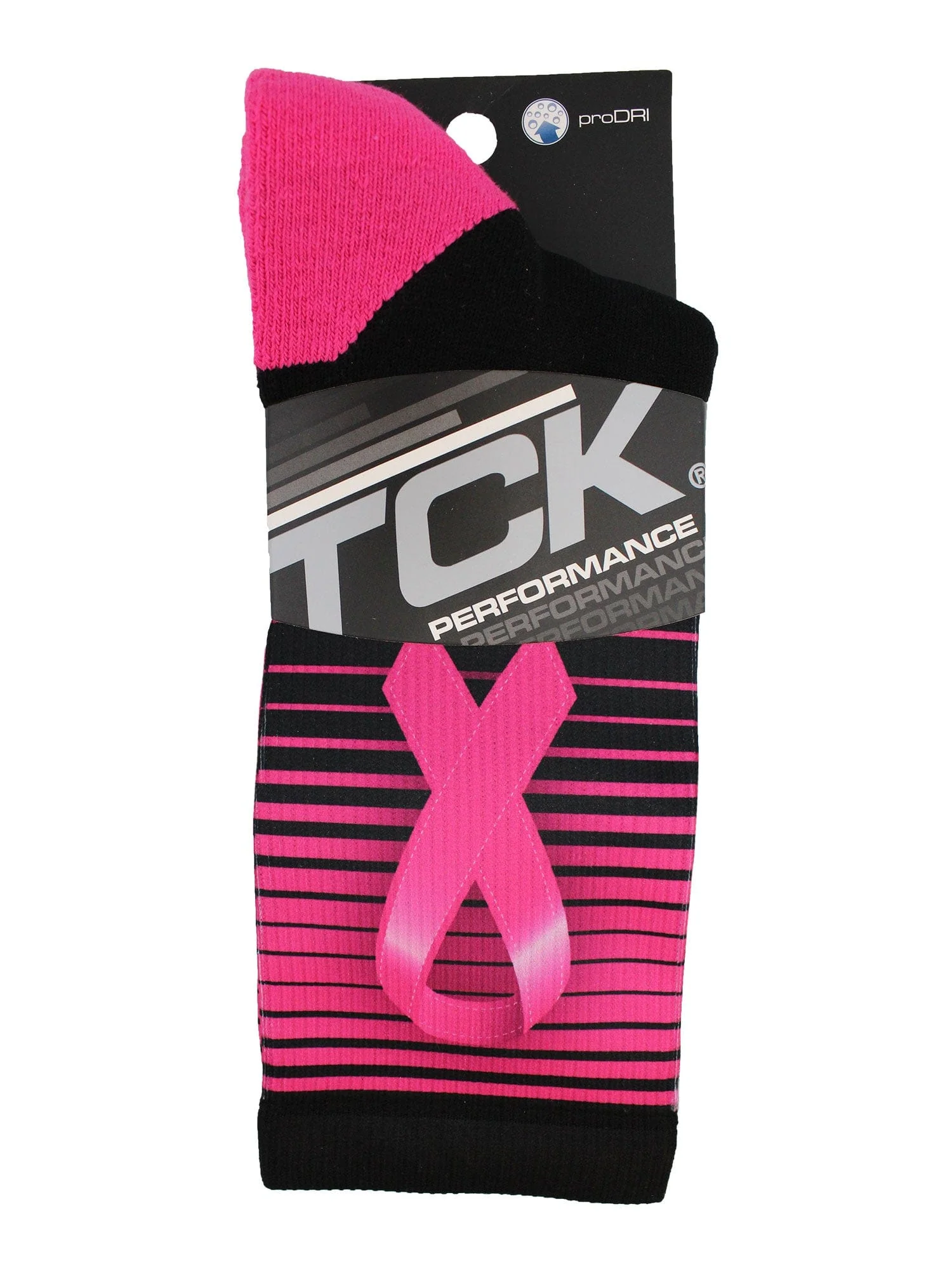 Breast Cancer Awareness Striped Crew Socks - Image 3