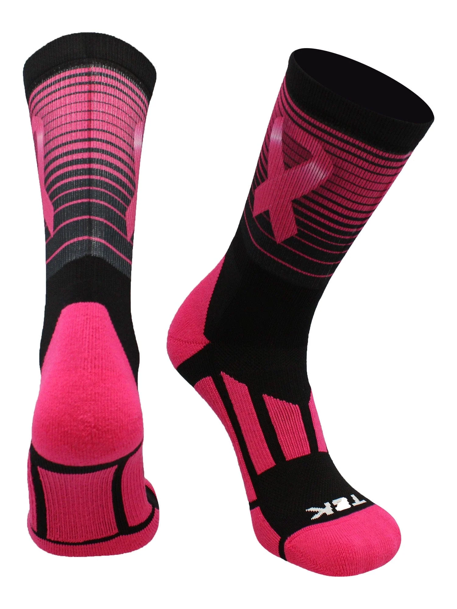 Breast Cancer Awareness Striped Crew Socks - Image 7