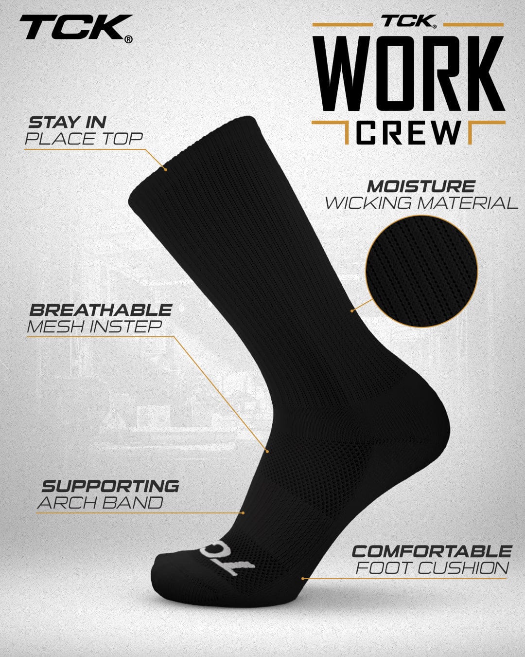 Seamless, Cushioned Crew Socks: Moisture Wicking Work & Sport - Image 10