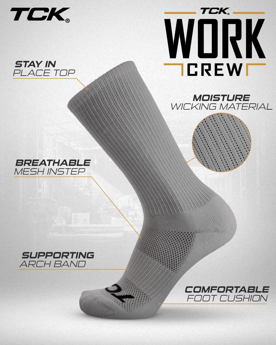 Seamless, Cushioned Crew Socks: Moisture Wicking Work & Sport - Image 7