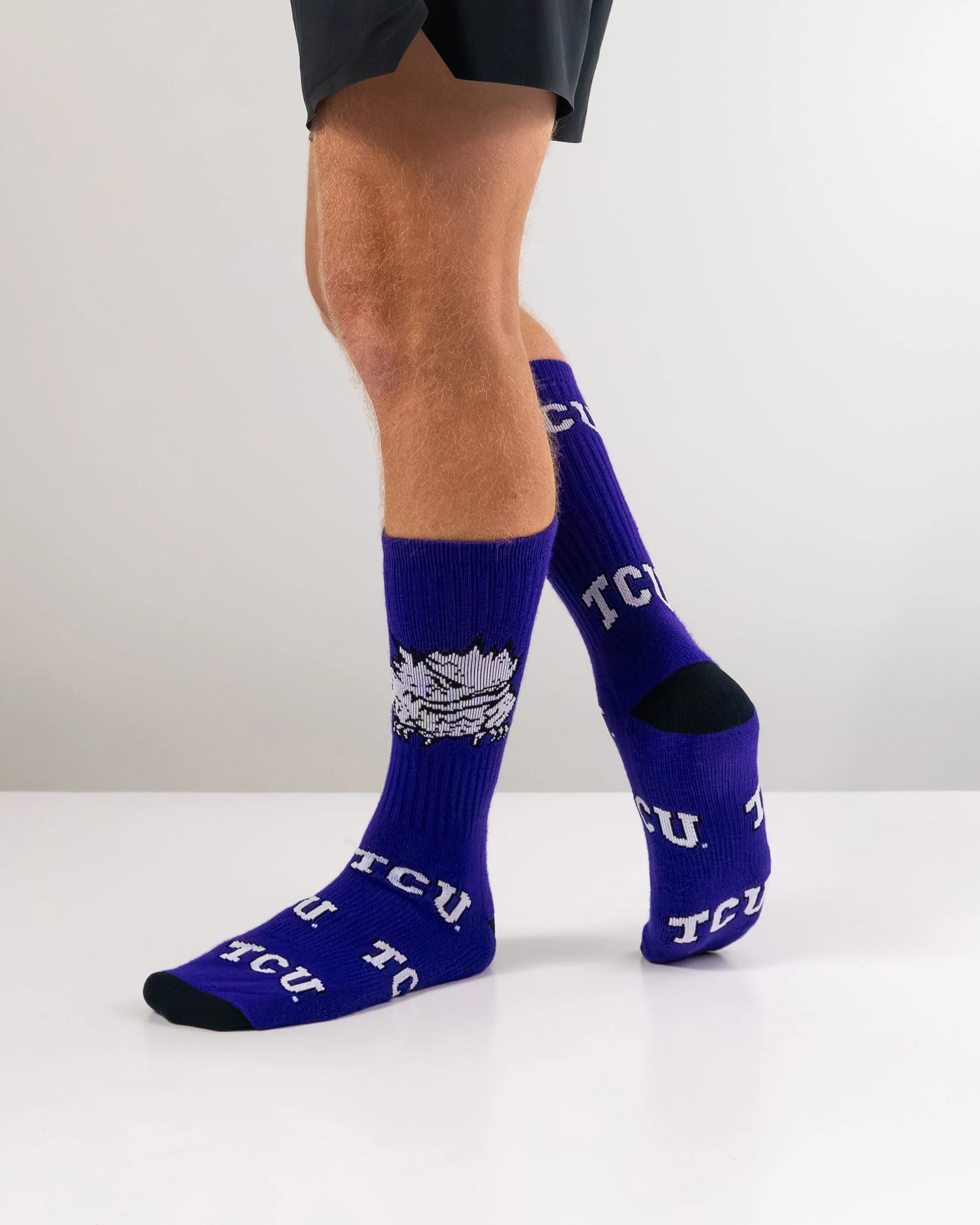 TCU Horned Frogs Mayhem Crew Socks - Image 5