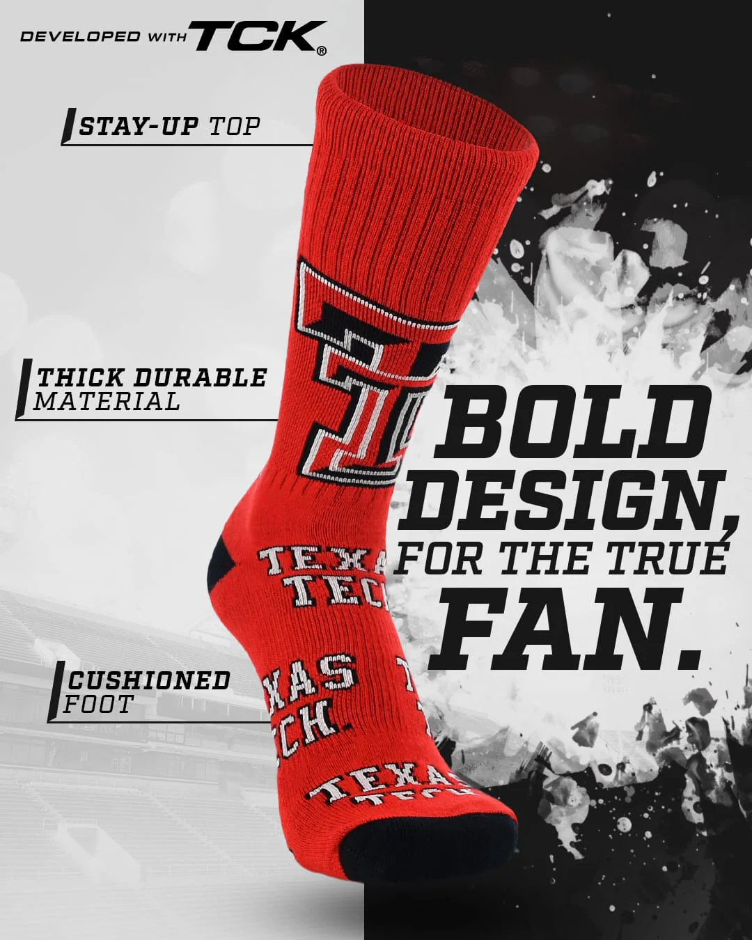 Texas Tech Red Raiders Mayhem Crew Socks - Image 2