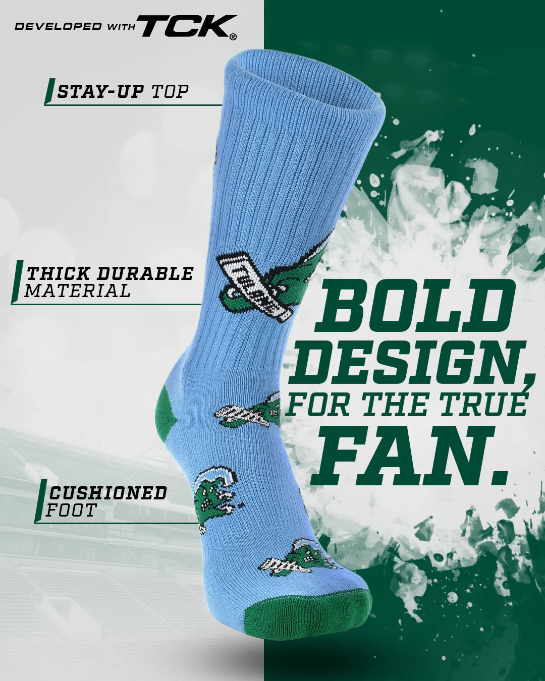 Tulane Green Wave Mayhem Crew Socks - Image 2