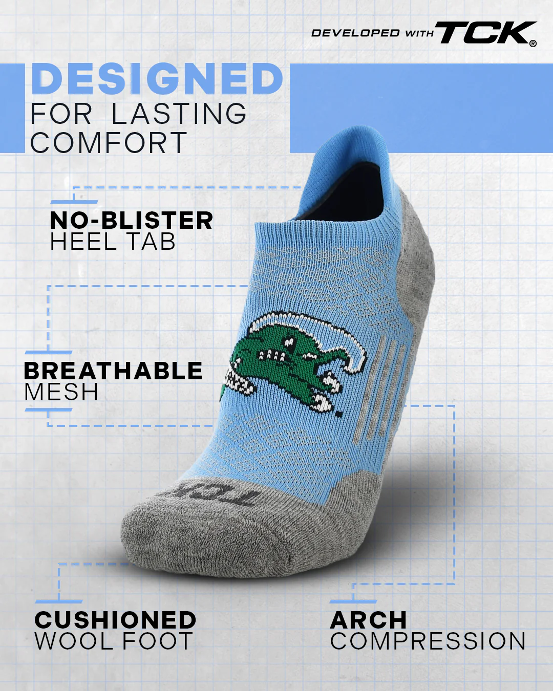 Tulane Green Wave No Show Tour Socks - Image 2