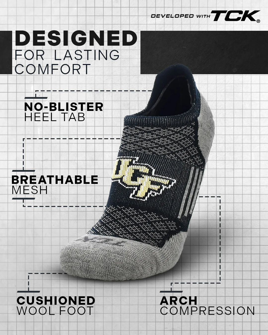 UCF Knights No Show Tour Socks - Image 2