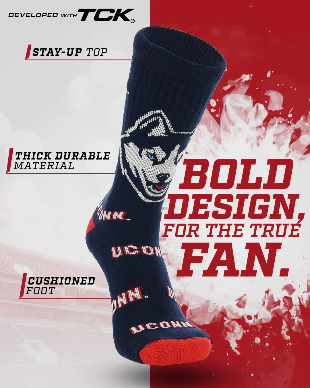 UConn Huskies Mayhem Crew Socks - Image 2