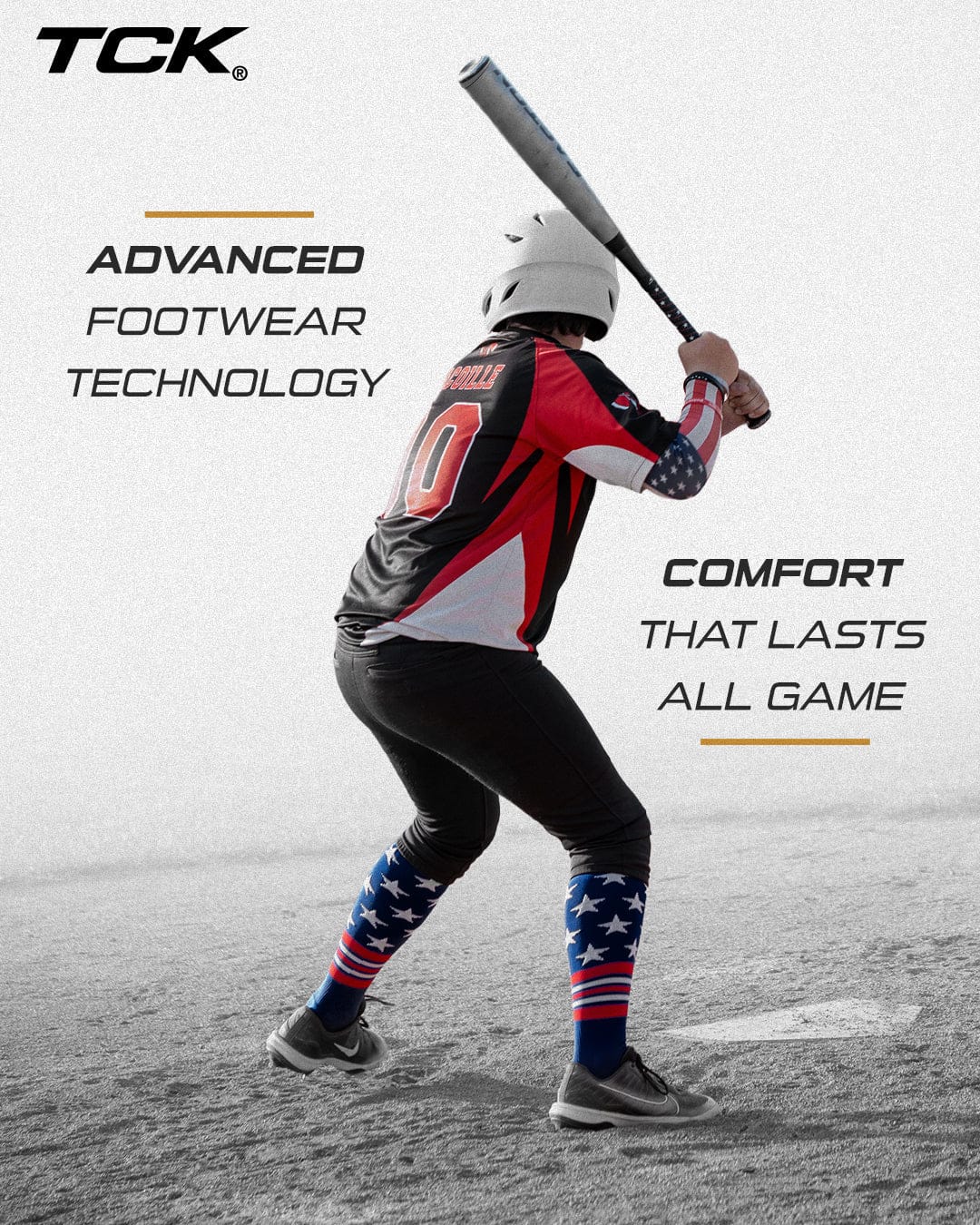 TCK Freedom Dugout USA Made Stars & Stripes OTC Socks - Image 3