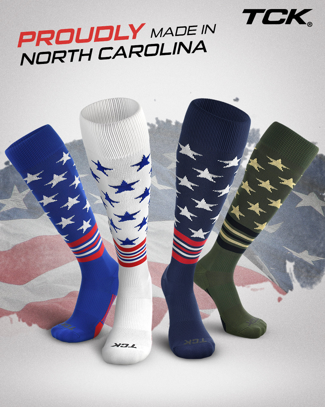 TCK Freedom Dugout USA Made Stars & Stripes OTC Socks - Image 5