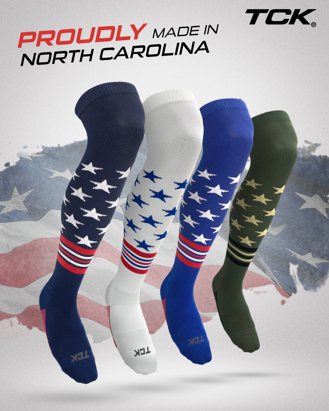 TCK Freedom Dugout USA Made Stars & Stripes OTK Socks - Image 3