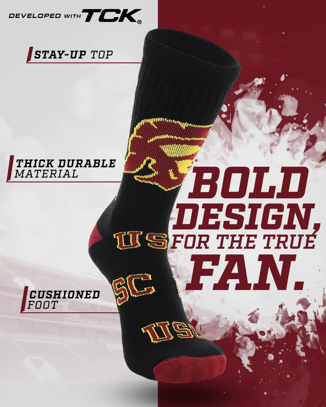 USC Trojans Mayhem Crew Socks - Image 2