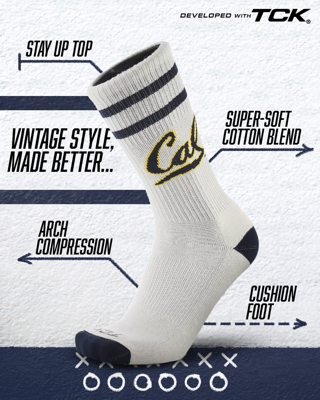 Vintage California Golden Bears Socks NCAA Socks For Men and Womens Soft Cotton Sock - Image 2