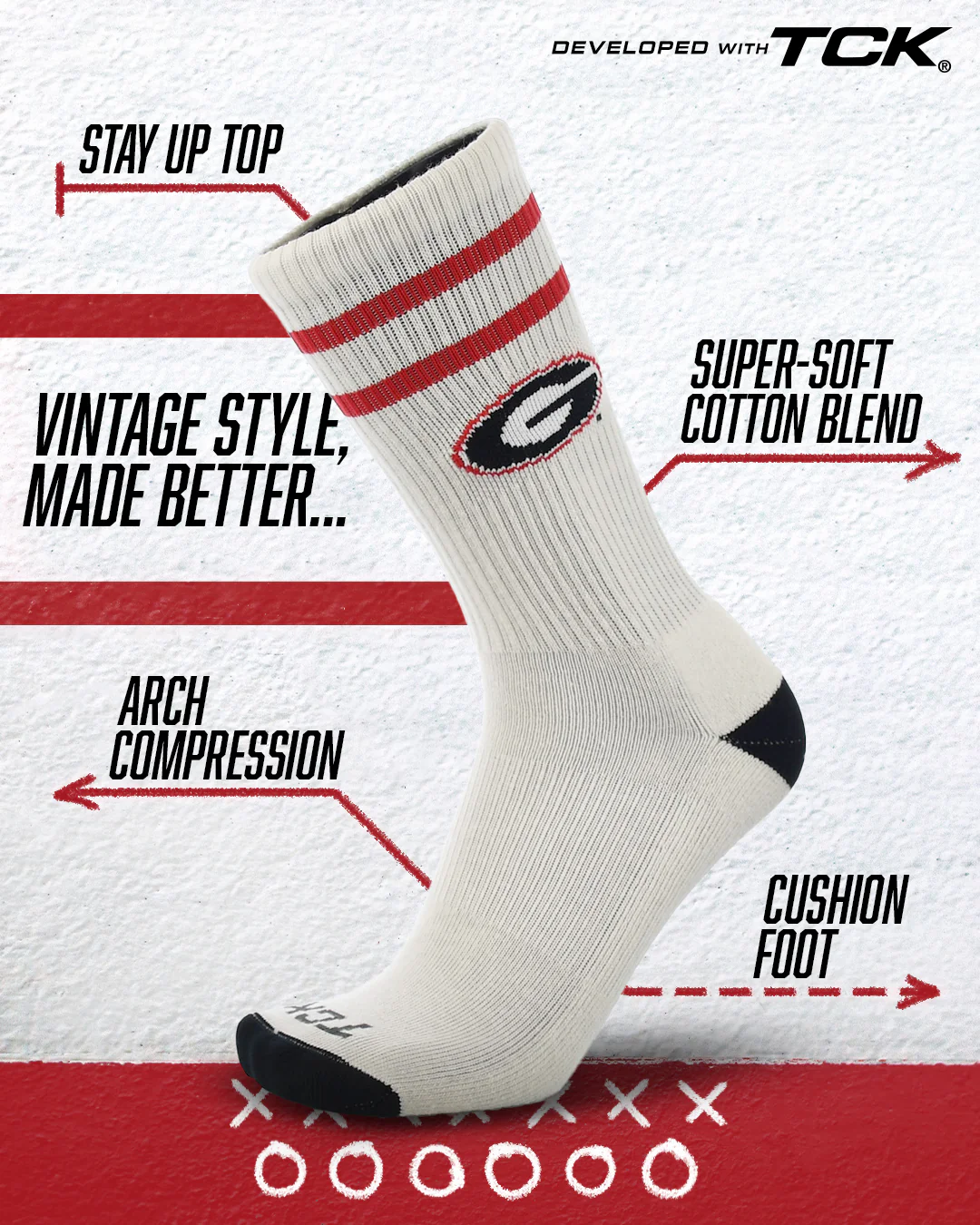 Vintage Georgia Bulldogs Socks NCAA Socks For Men and Womens Soft Cotton Sock - Image 2