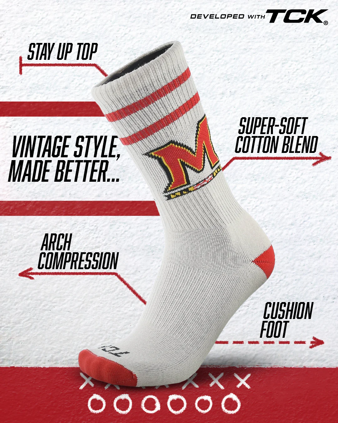 Vintage Maryland Terrapins Socks NCAA Socks For Men and Womens Soft Cotton Sock - Image 2
