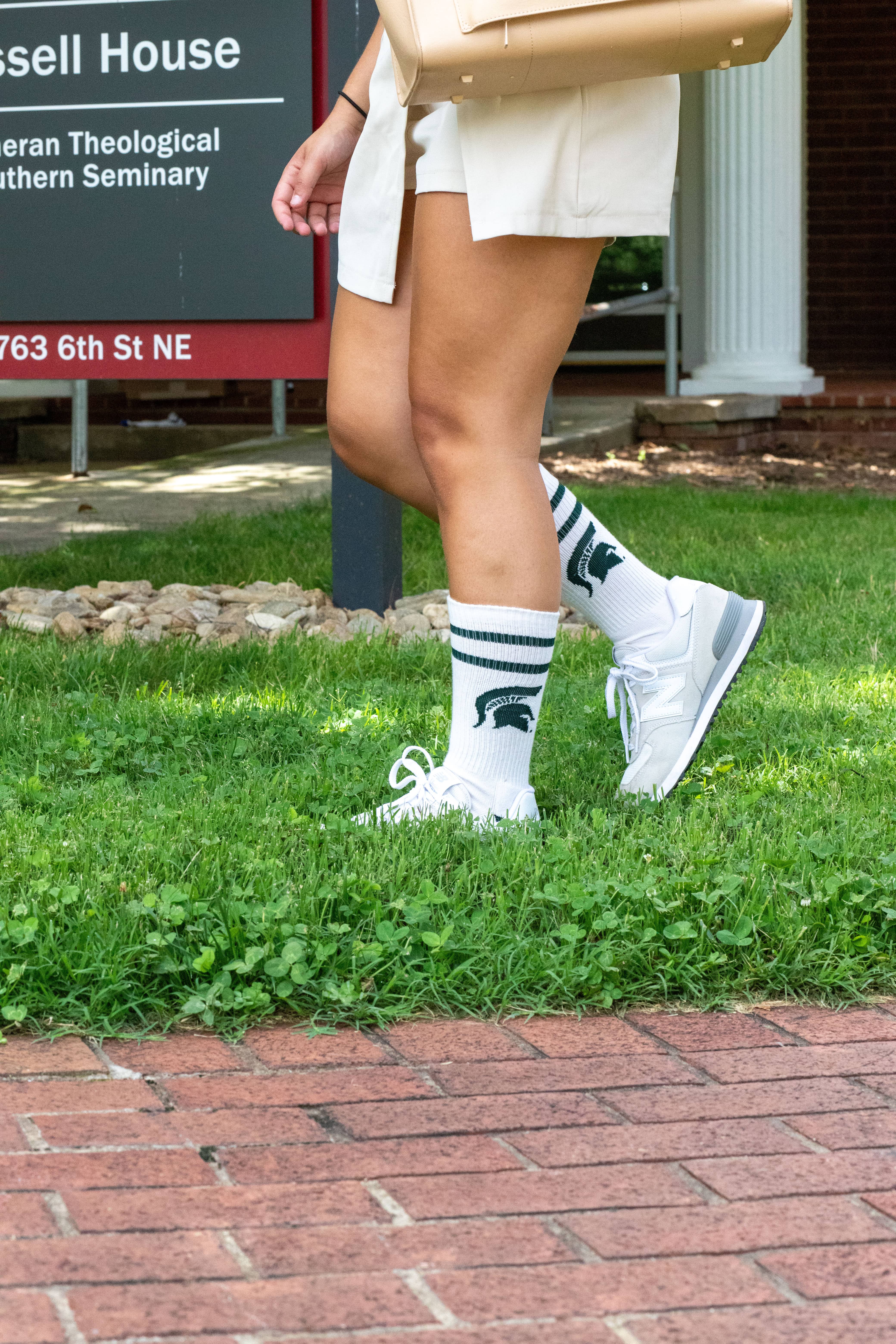 Vintage Michigan State Spartans Socks NCAA Socks For Men and Womens Soft Cotton Sock - Image 6