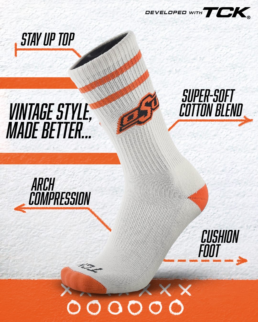 Vintage Oklahoma State Cowboys Socks NCAA Socks For Men and Womens Soft Cotton Sock - Image 2