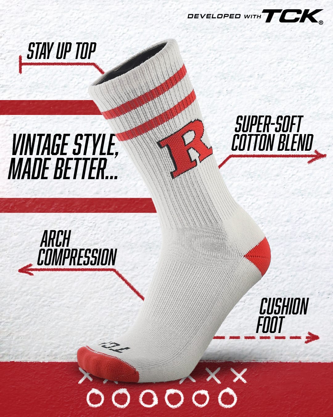 Vintage Rutgers Scarlet Knights Socks NCAA Socks For Men and Womens Soft Cotton Sock - Image 2