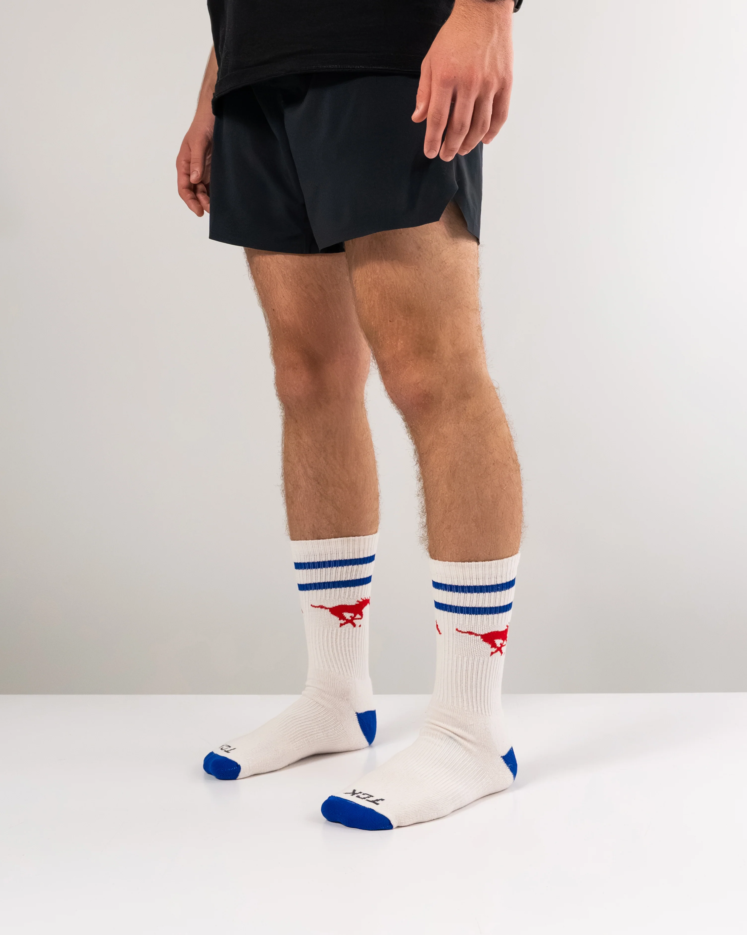 Vintage SMU Mustangs Socks NCAA Socks For Men and Womens Soft Cotton Sock - Image 5