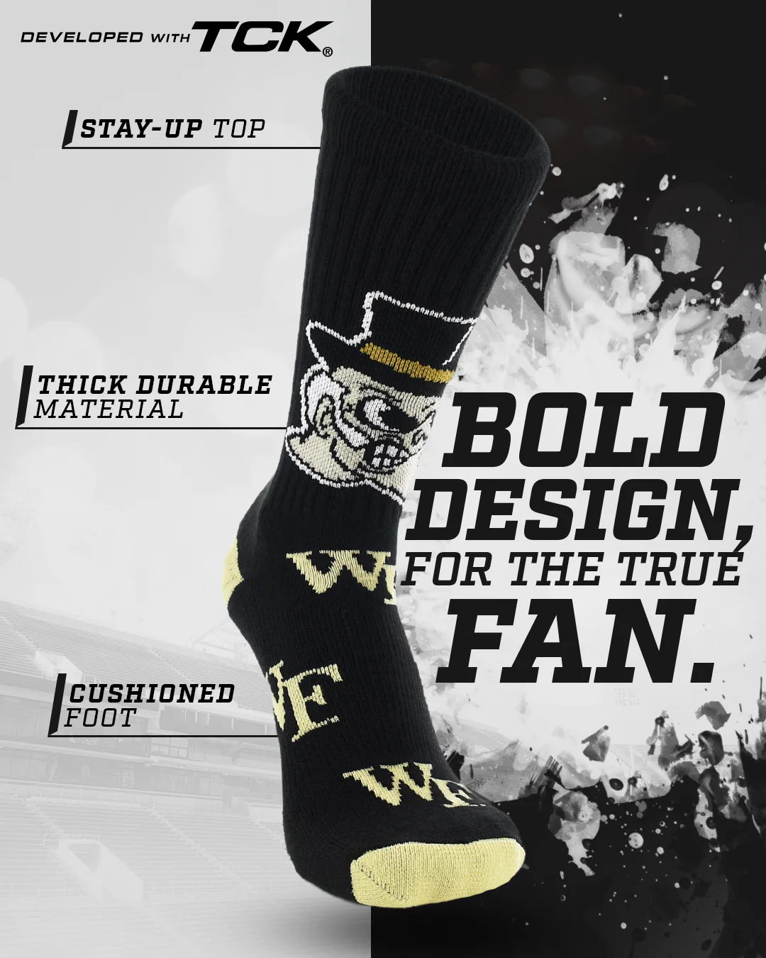 Wake Forest Demon Deacons Mayhem Crew Socks - Image 2