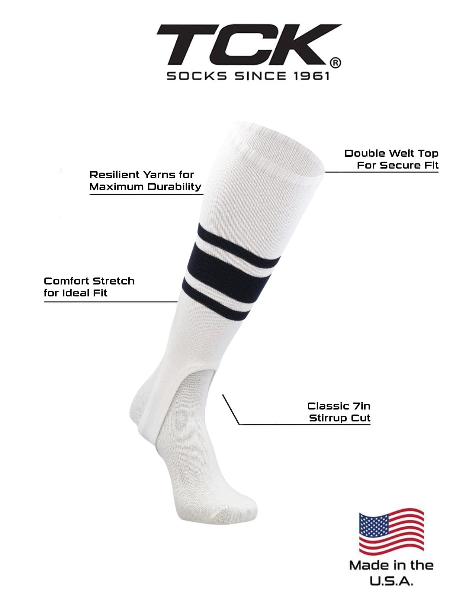 White Stirrups for Softball and Baseball with Stripes - Image 11
