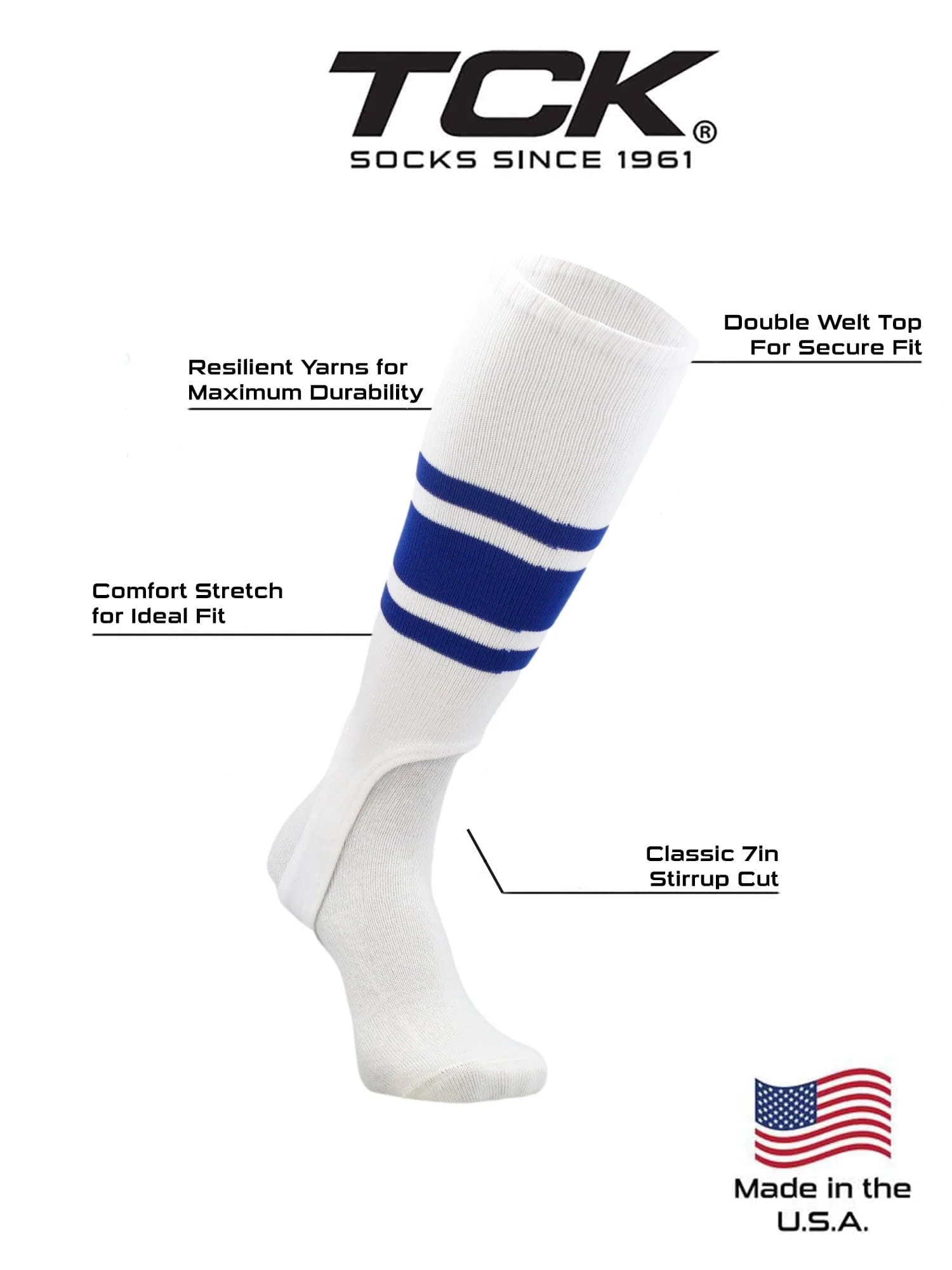 White Stirrups for Softball and Baseball with Stripes - Image 13