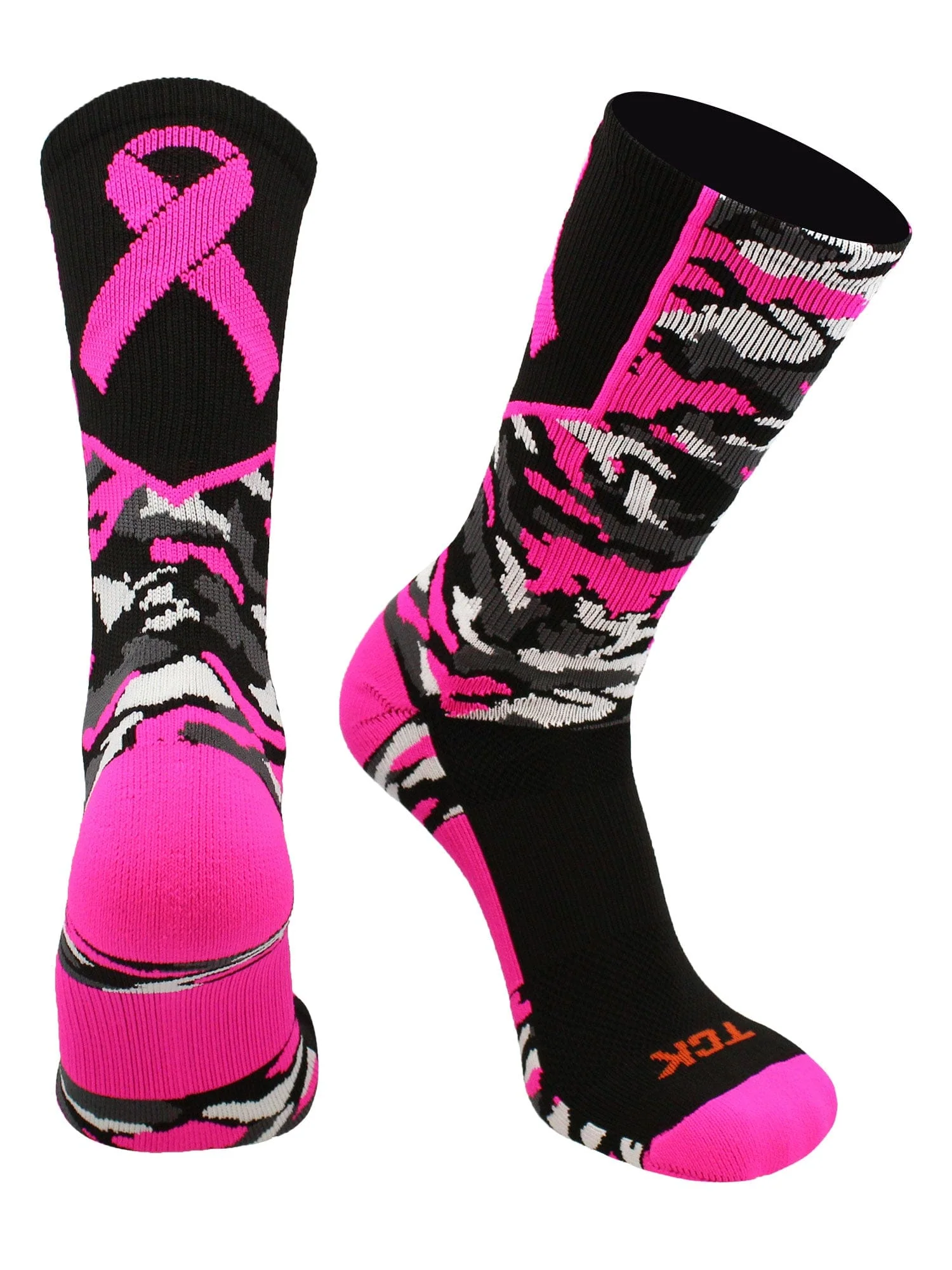 Breast Cancer Awareness Crew Socks Pink Camo - Image 7