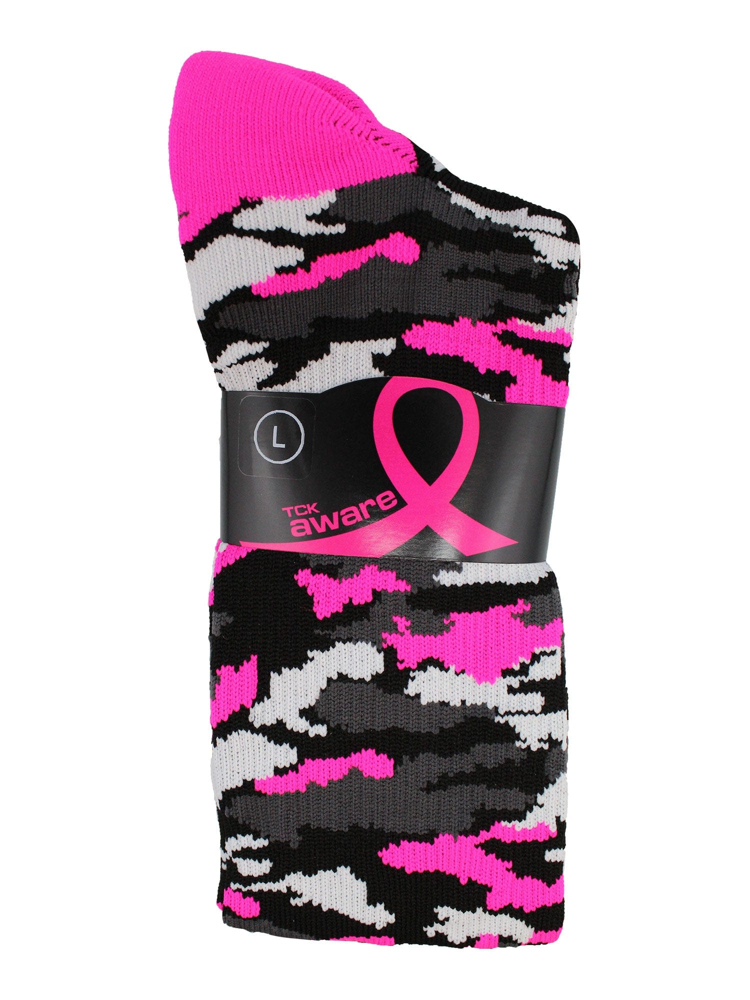 Breast Cancer Awarness Socks Pink Camo Over The Calf - Image 3
